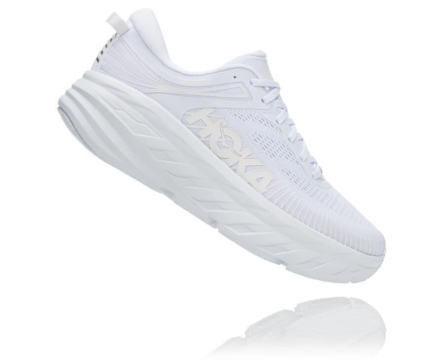 Hoka Australia One One Bondi 7 - Mens Running Shoes White - TNDJR-2178